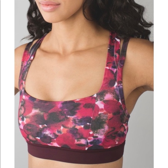 Lululemon Splendour Racerback Sports Bra Poppy Petals Multi size 4 - Picture 2 of 6